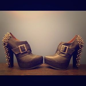 Unreal Studded Black Leather Booties